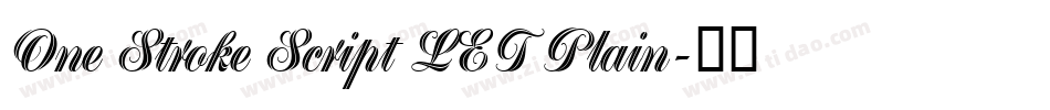 One Stroke Script LET Plain字体转换